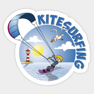 Kite surfing illustration Sticker